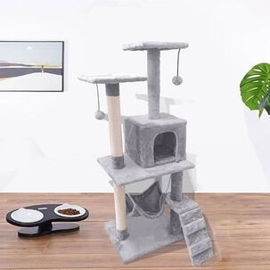 Rascador Torre Gato Arbol Trepador Terciopelo + Hamaca