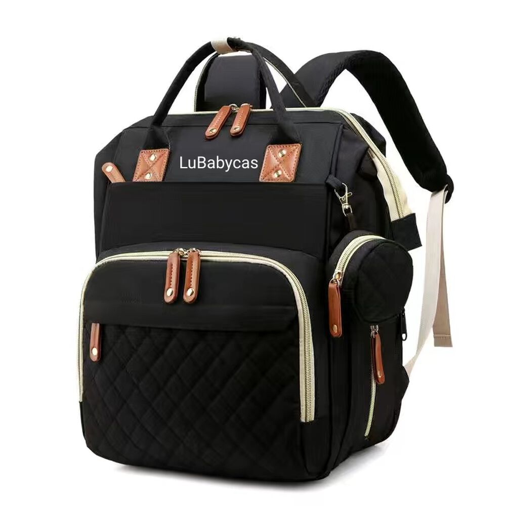 Mochila Maternal Lubabycas Impermeable Con Accesorios Negra image number 0.0