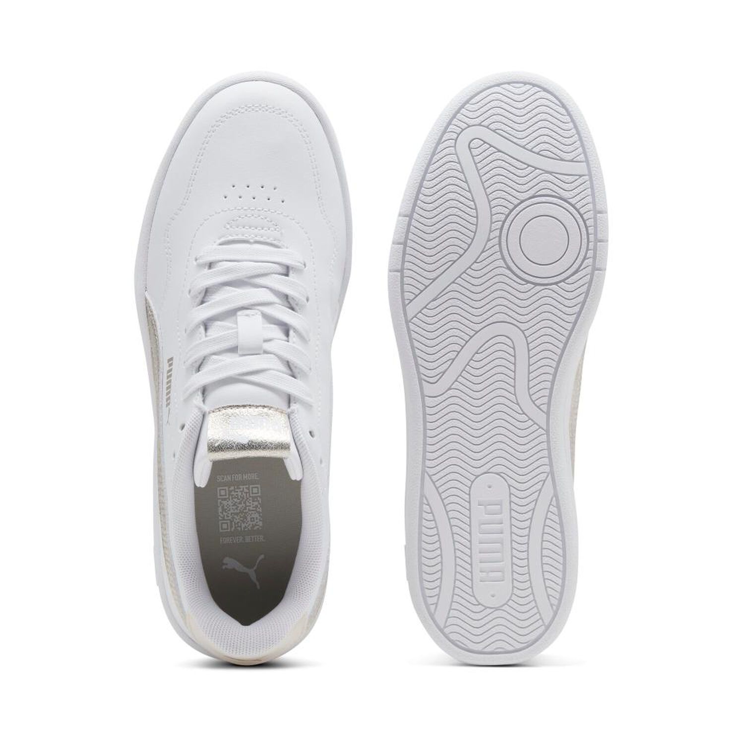 Zapatilla Urbana Mujer Puma Court Lally Metallic Whisper Blanco image number 3.0