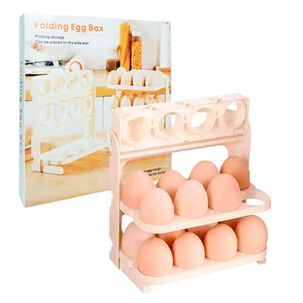 Estante Organizador Almacenamiento De Huevos Plegable De 3 Niveles