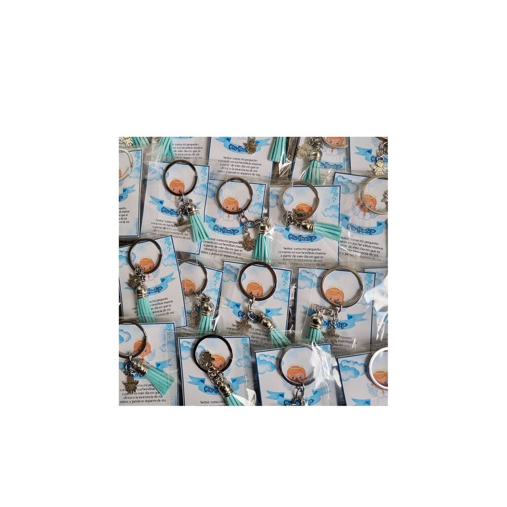 Encintados Recuerdos Bautizo 12 Llaveros + Tarjetas Bautismo image number 2.0