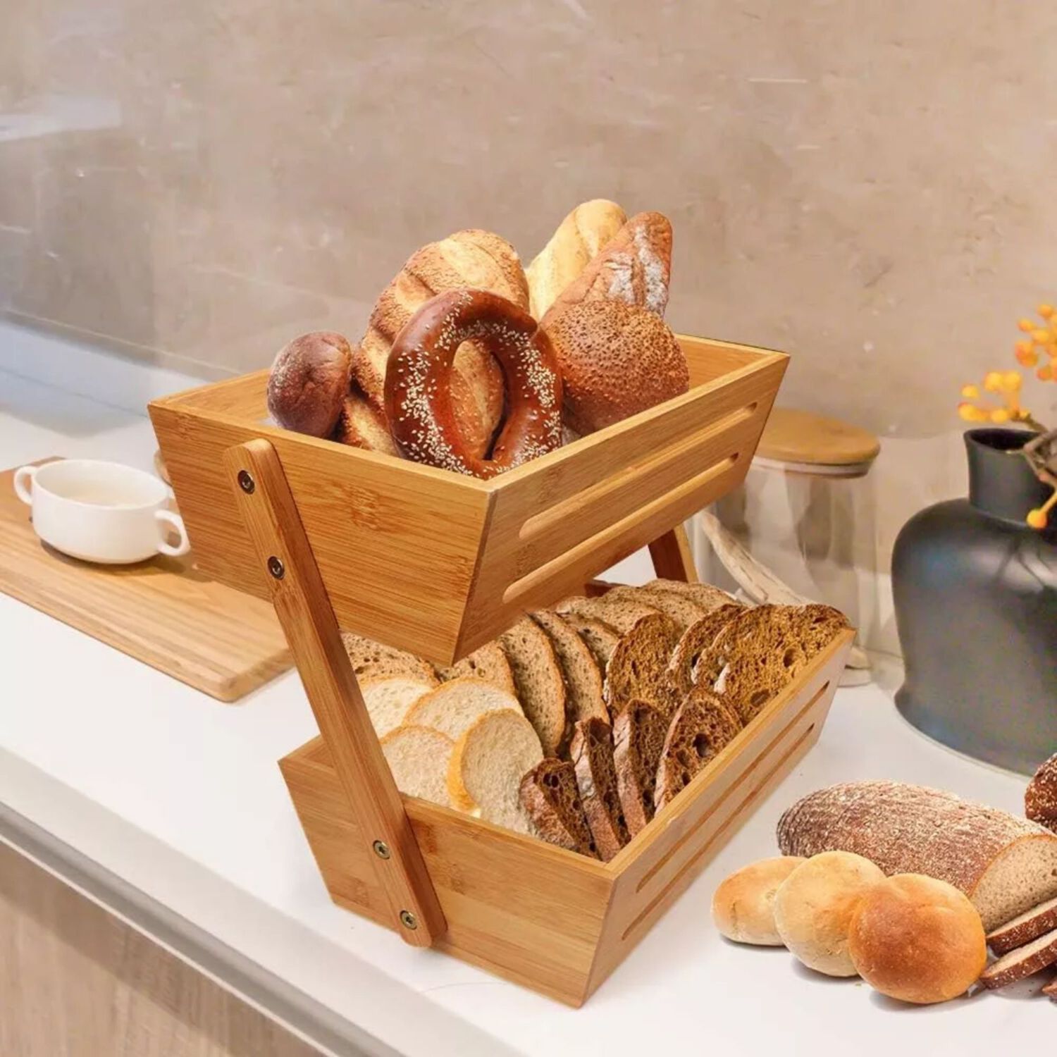 Frutero Verdulero Madera Organizador Rack Cocina image number 4.0