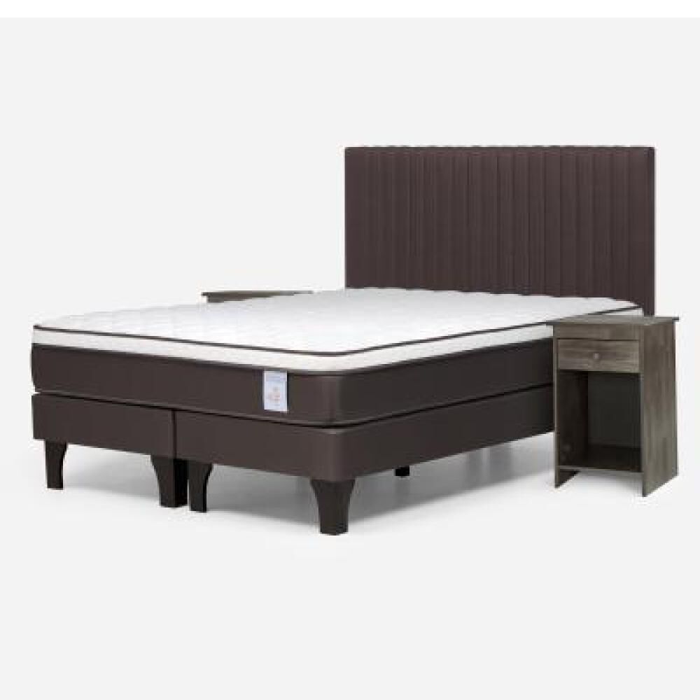 Cama Europea Rosen New Style 4 Plus / 2 Plazas / Base Dividida + Set De Maderas image number 7.0