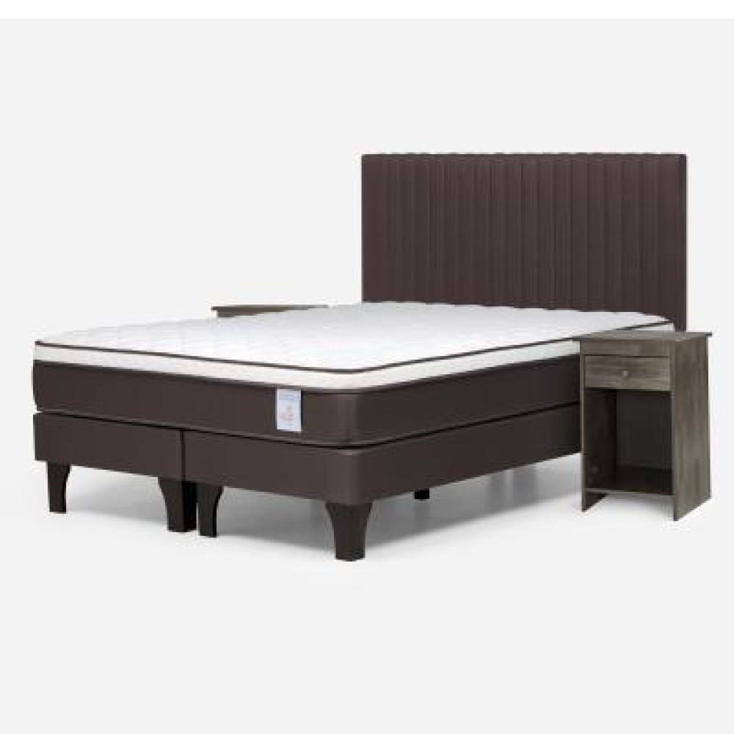Cama Europea Rosen New Style 4 Plus / 2 Plazas / Base Dividida + Set De Maderas image number 7.0