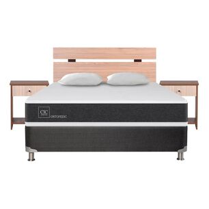 Box Spring Cic Ortopedic B5 / 2 Plazas / Base Normal + Set De Maderas + Almohada
