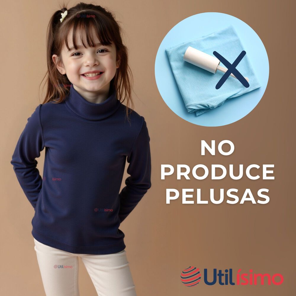 Pack 6 Primera Capa Escolar Bamb&uacute; Invierno Camiseta Ni&ntilde;a Cuello Beatle Polera image number 8.0