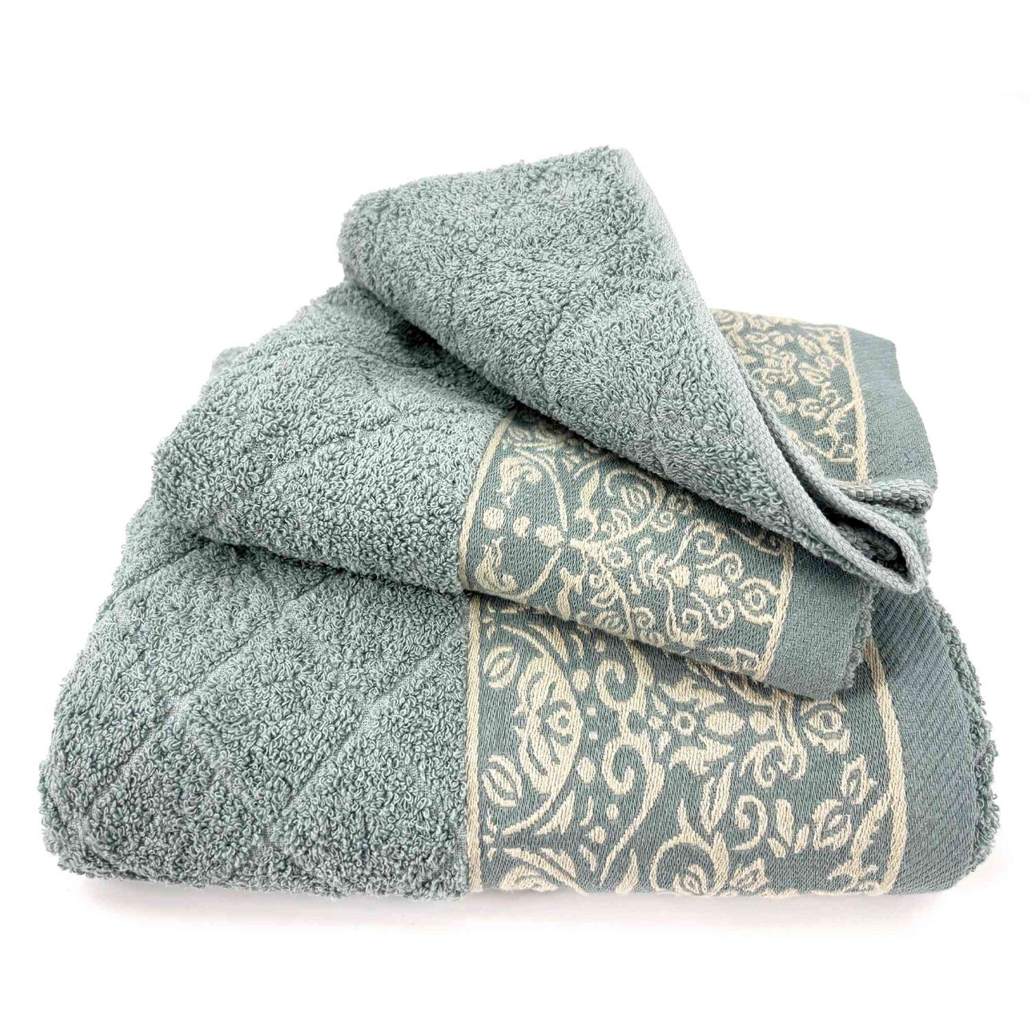 Juego Toalla Andes 3 Piezas Flores Aqua image number 2.0