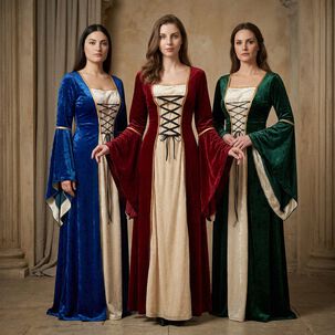 Disfraz Medieval Renacentista Para Mujer Vestido Largo Con Cordones G&oacute;tico
