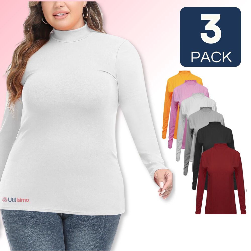 Pack 3 Camisetas De Mujer Manga Larga Beatle Primera Capa Bambú Colores Surtidos image number 0.0