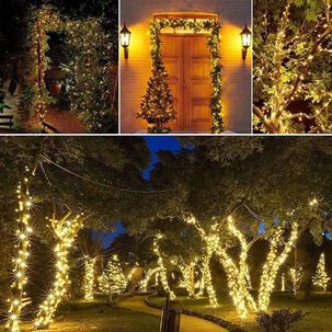 Set 3 Luces Guirnalda Navidad Solar 200 Led Calida 20m Hogar Set 3 Luces Guirnalda Navidad Solar 200 Led Calida 20m Hogar