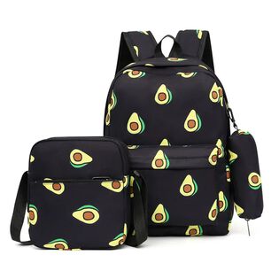 Pack Mochila Lonchera Estuche 43cm Juvenil Y Escolar Black Avocado