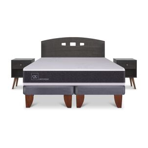 Cama Europea Cic Ortopedic / 2 Plazas / Base Dividida + Set De Maderas