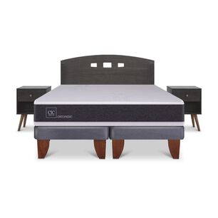 Cama Europea Cic Ortopedic / 2 Plazas / Base Dividida + Set De Maderas