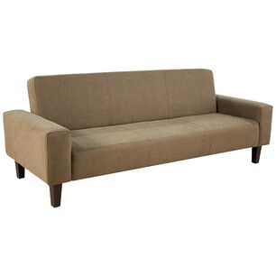 Fut&oacute;n Sof&aacute; Cama 3 Cuerpos Tapiz Genova - Con Reposabrazos (caf&eacute;)