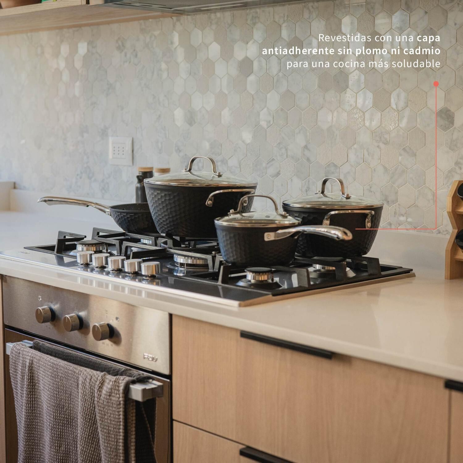 Bater&iacute;a De Cocina Antiadherente Black Copper 7 Pzs Simplit image number 6.0