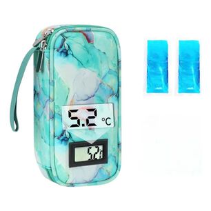 Bolso Estuche De Viaje Cooler Porta Insulina Diab&eacute;ticos Oneder M&aacute;rmol Verde