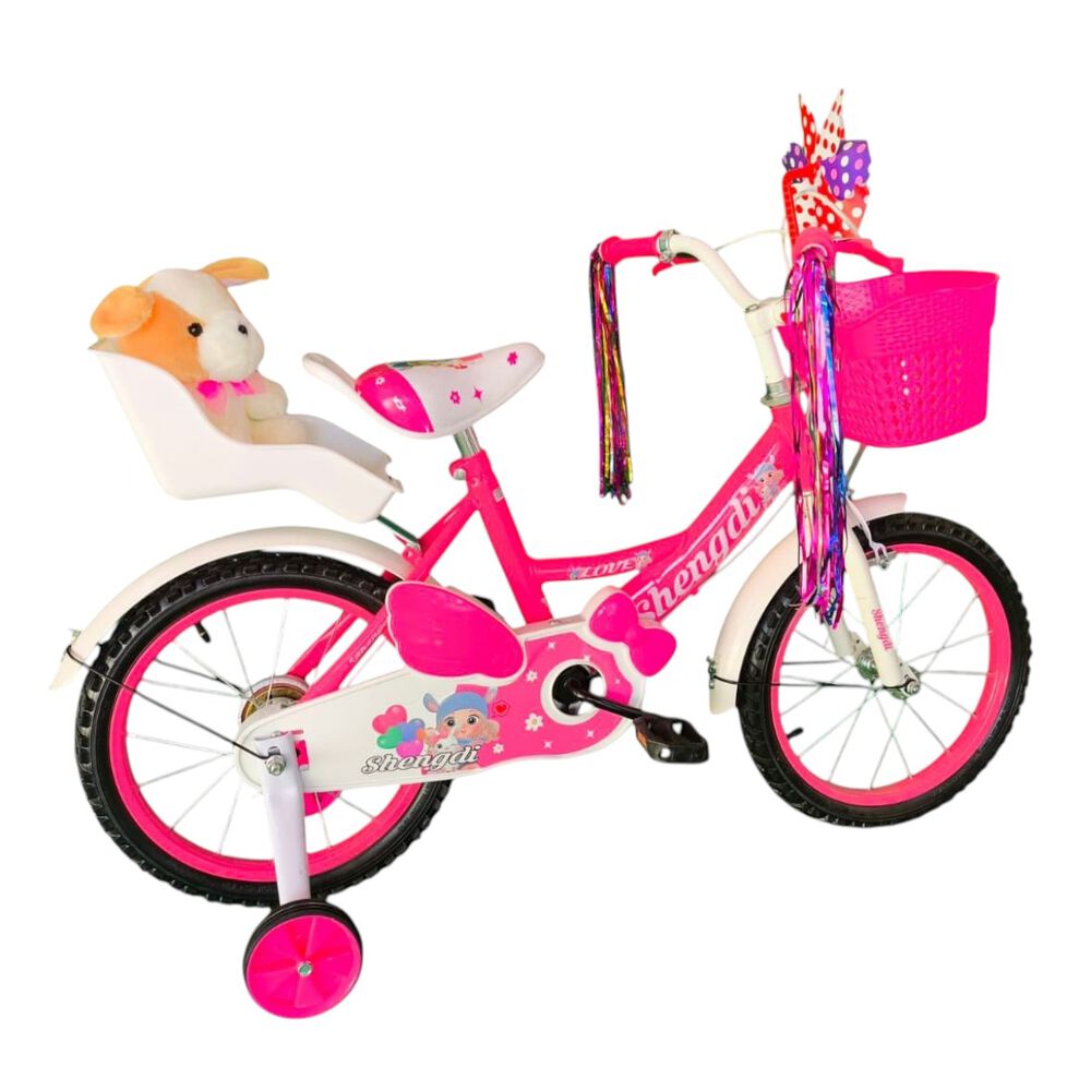 Bicicleta Aro 16 Infantil Con Peluchero Rosado Shengdi image number 4.0