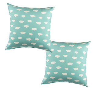 Set 2 Cojines Lona Espa&ntilde;ola Nube 50x50turquesa