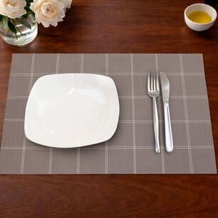 Pack 4 Individuales De Mesa Nautica Home 45x30cm Caf&eacute; A Cuadros