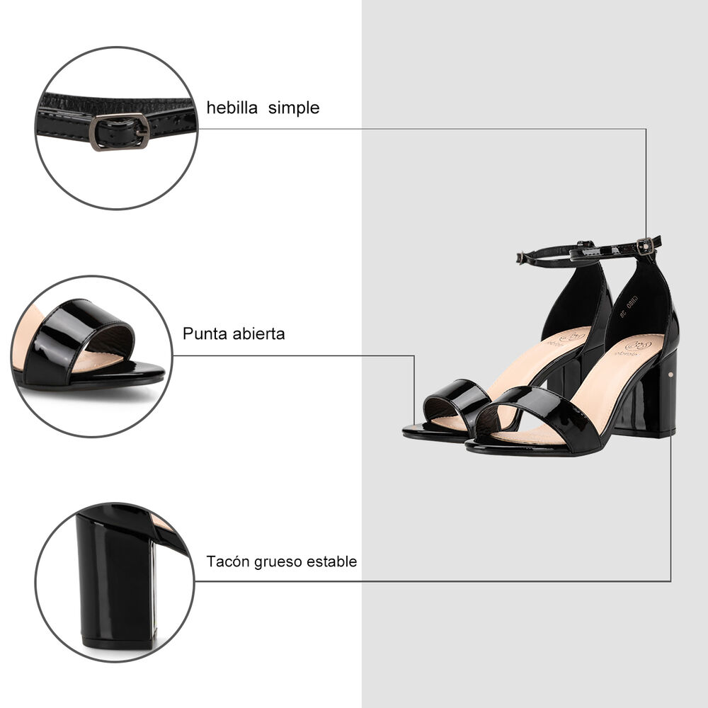 Sandalia Casual Taco Alto Negra Mujer Weide Gh80 image number 5.0