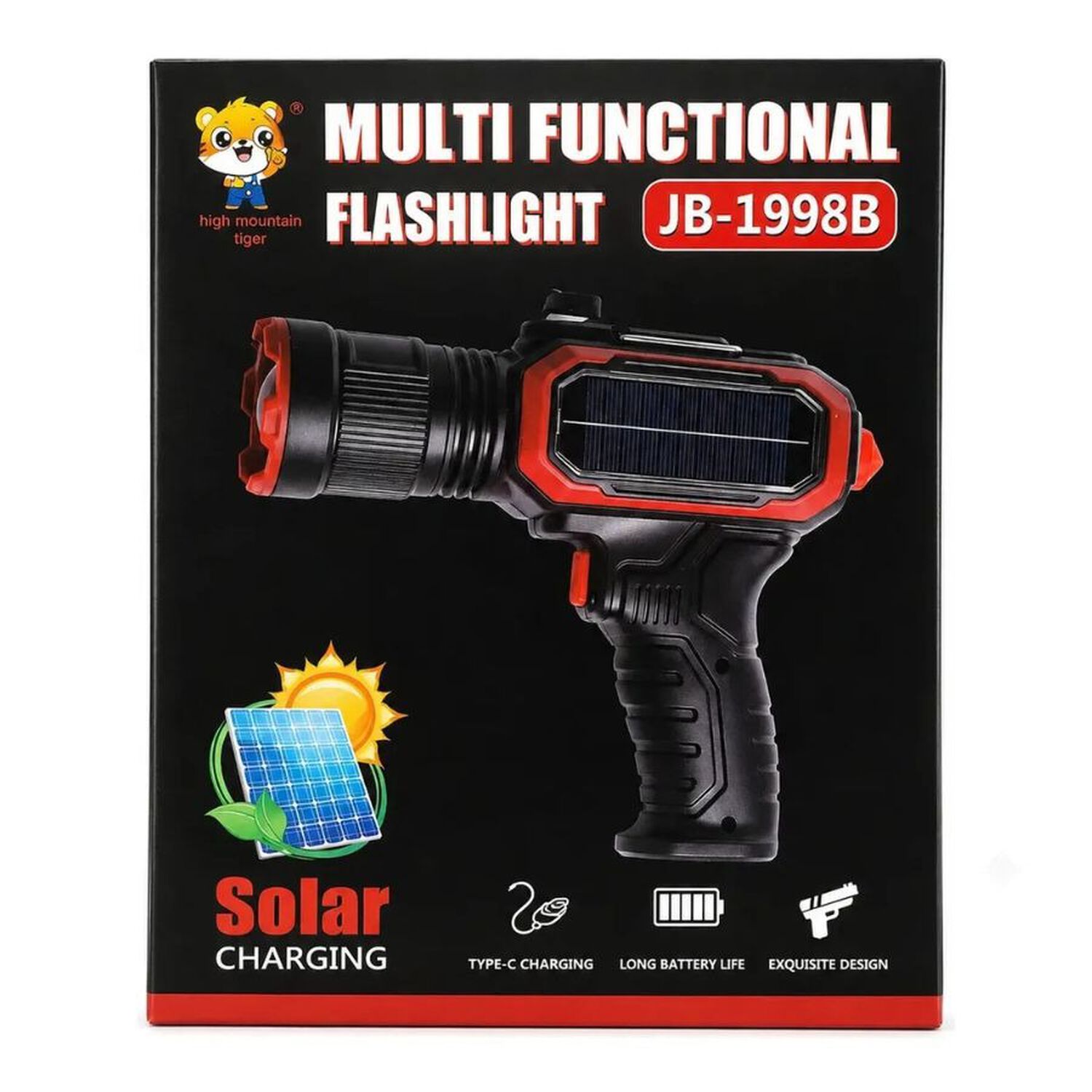 Linterna Solar Recargable Tipo Pistola Led Multiusos Camping Exterior image number 3.0