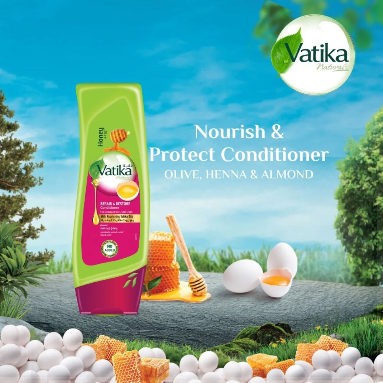 Acondicionador Vatika Miel Y Huevo Repara Y Restaura 400 Ml image number 2.0