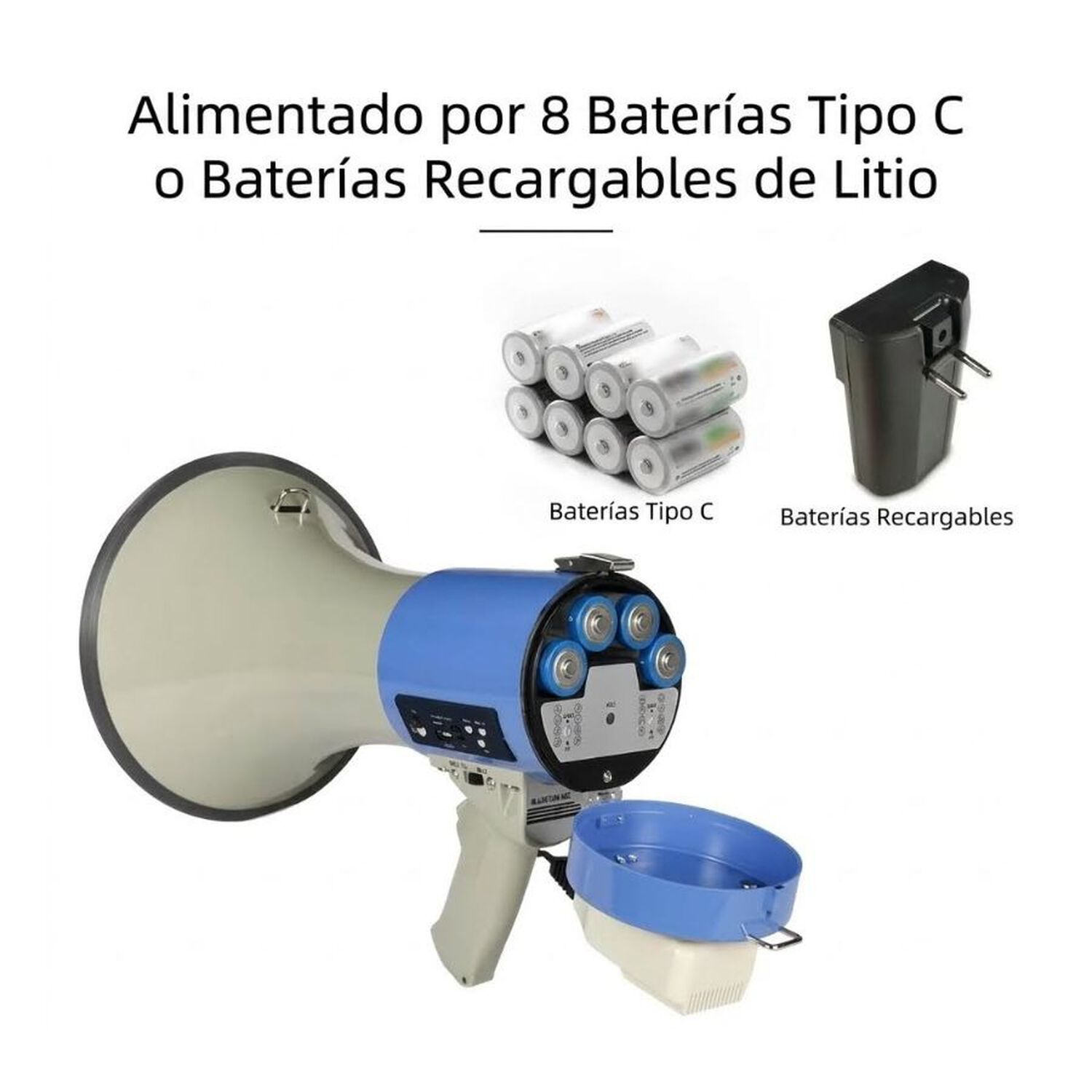 Meg&aacute;fono Altavoz Recargable De Mano 50w image number 2.0