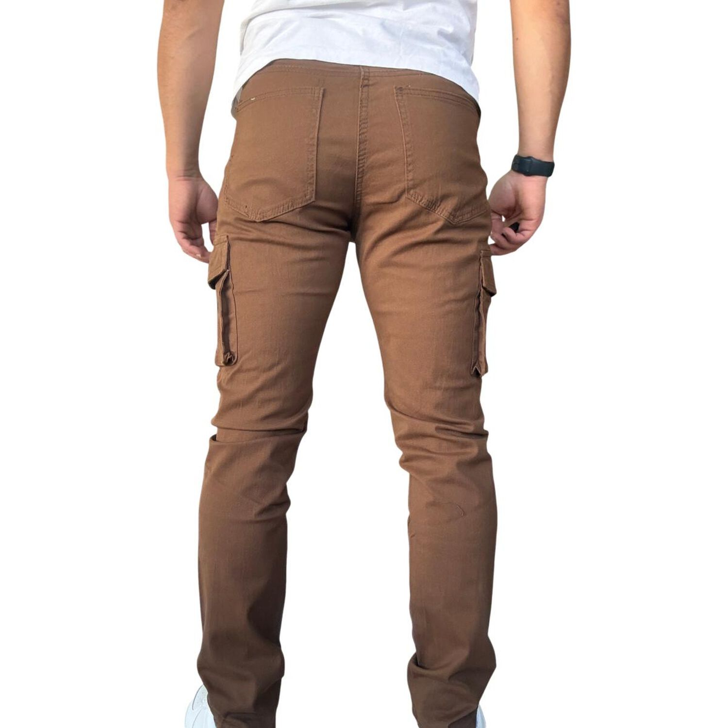 Pantal&oacute;n Elasticado Tela Cargo Slim Fit Oxido image number 7.0