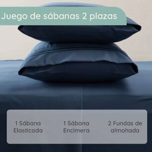 Sabana 1800 King Ultra Suave + Funda Bordada. Gris