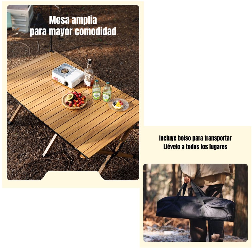 Mesa De Camping Plegable Impermeable 120x58cm Kemi image number 5.0
