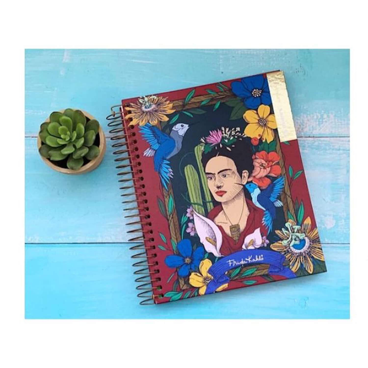 Cuaderno Medio Oficio 5 Mm 150 Hjs Frida Khalo Pajarito image number 1.0
