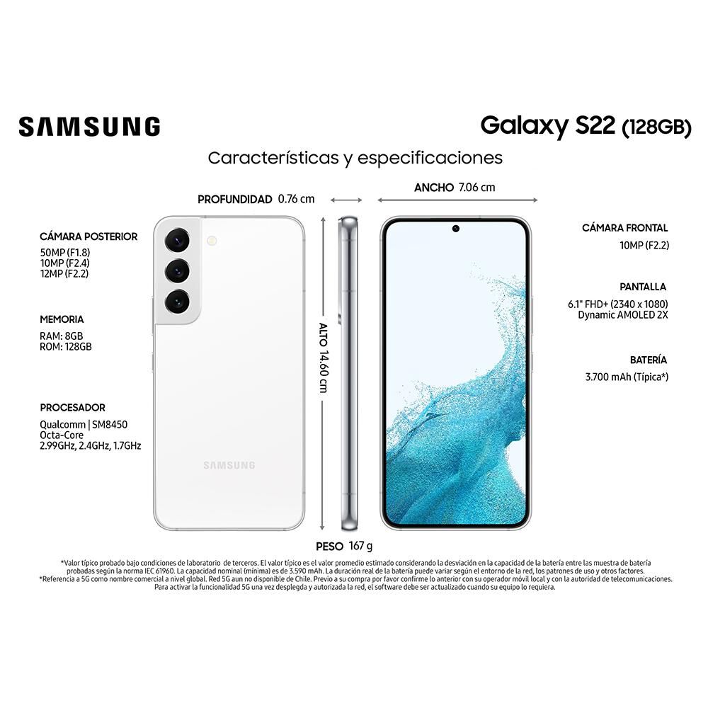 Smartphone Samsung Galaxy S22 Phantom White / 128 Gb / Liberado image number 1.0