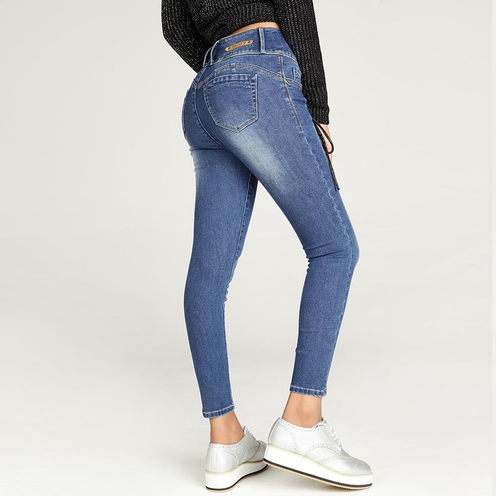 Jeans Mujer Tiro Alto Skinny almohadillas Rolly go image number 2.0