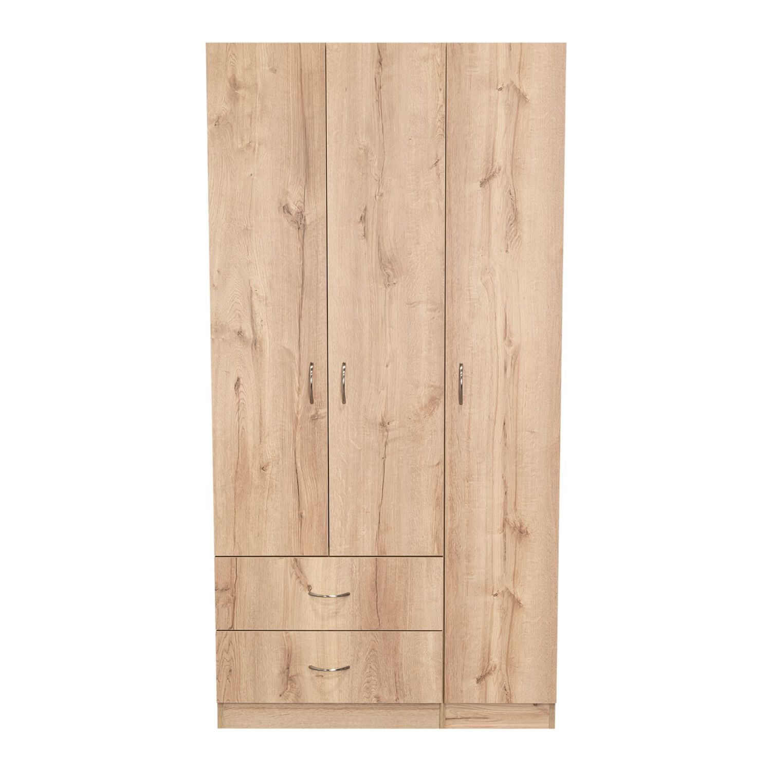 Closet 3 Puertas 2 Cajones Caf&eacute; Claro Y Blanco 180x90x47 Cm image number 3.0