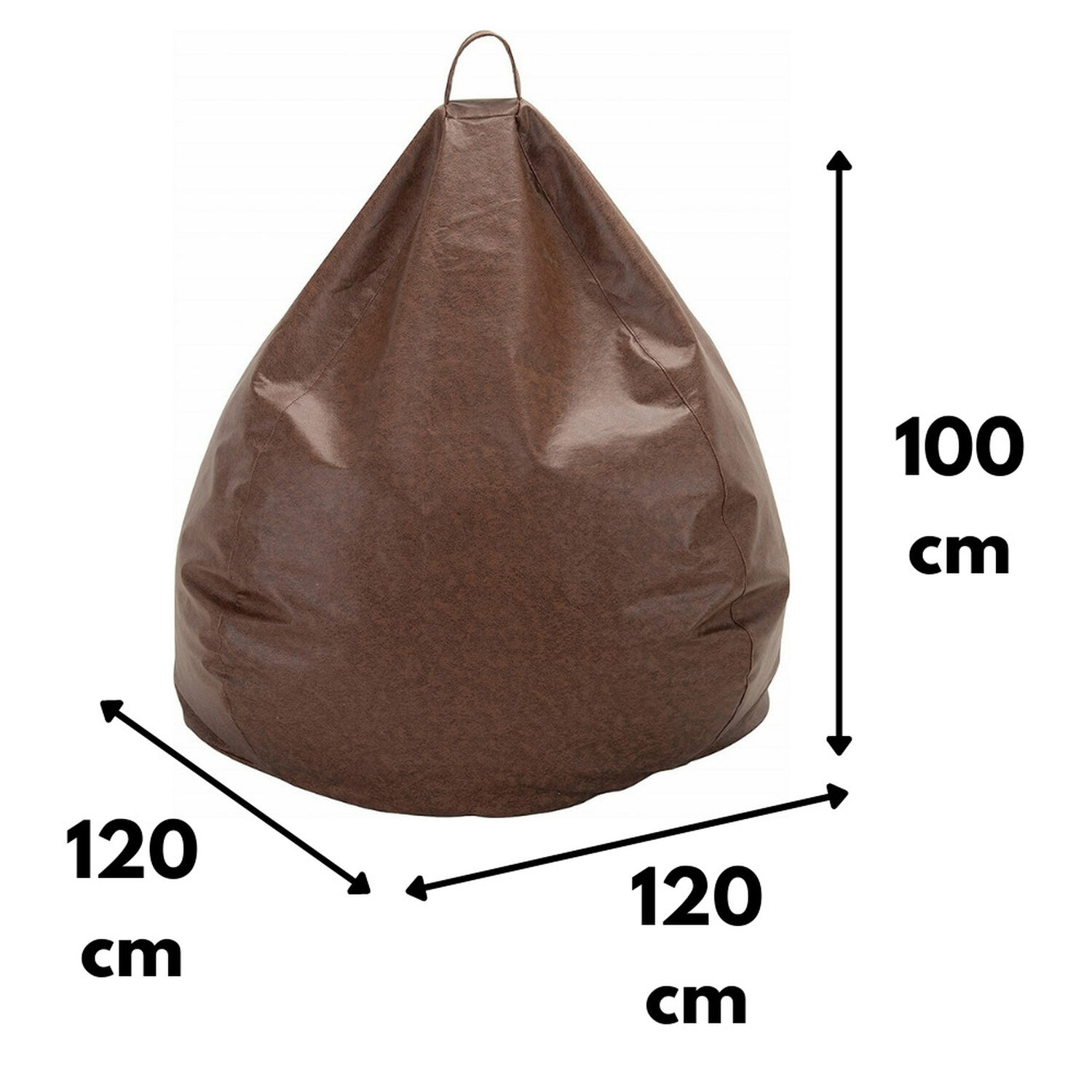 Pouf Pera Caf&eacute; Eco Cuero 100x120x120 Cm M&aacute;xima Design image number 1.0