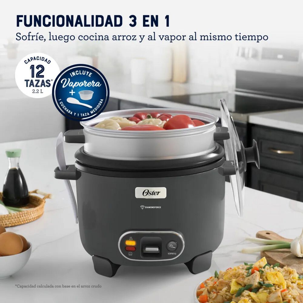 Arrocera Oster 12 Tazas Sofrito Y Vaporera Mod 2212406 image number 4.0