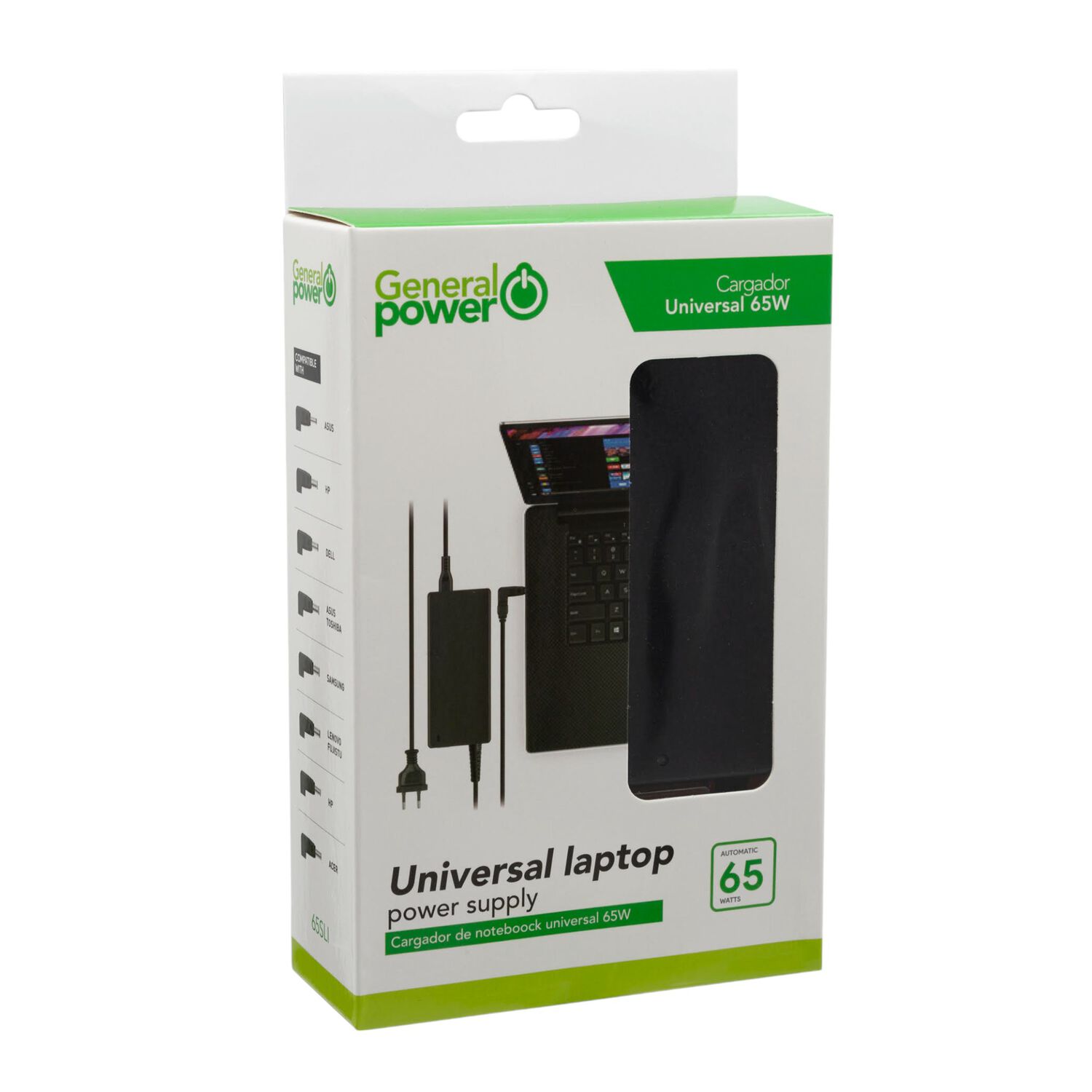 Cargador Universal Notebook Multimarcas Auto Regulable 65w image number 0.0