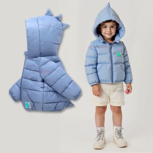 Parka Dinosaurio Con Capucha Manga Larga Ni&ntilde;o Jump Kids Azul Dinosaurio