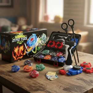 Juguete Bleyblade Set De 8 Bley Blay + Maleta + Lanzador.