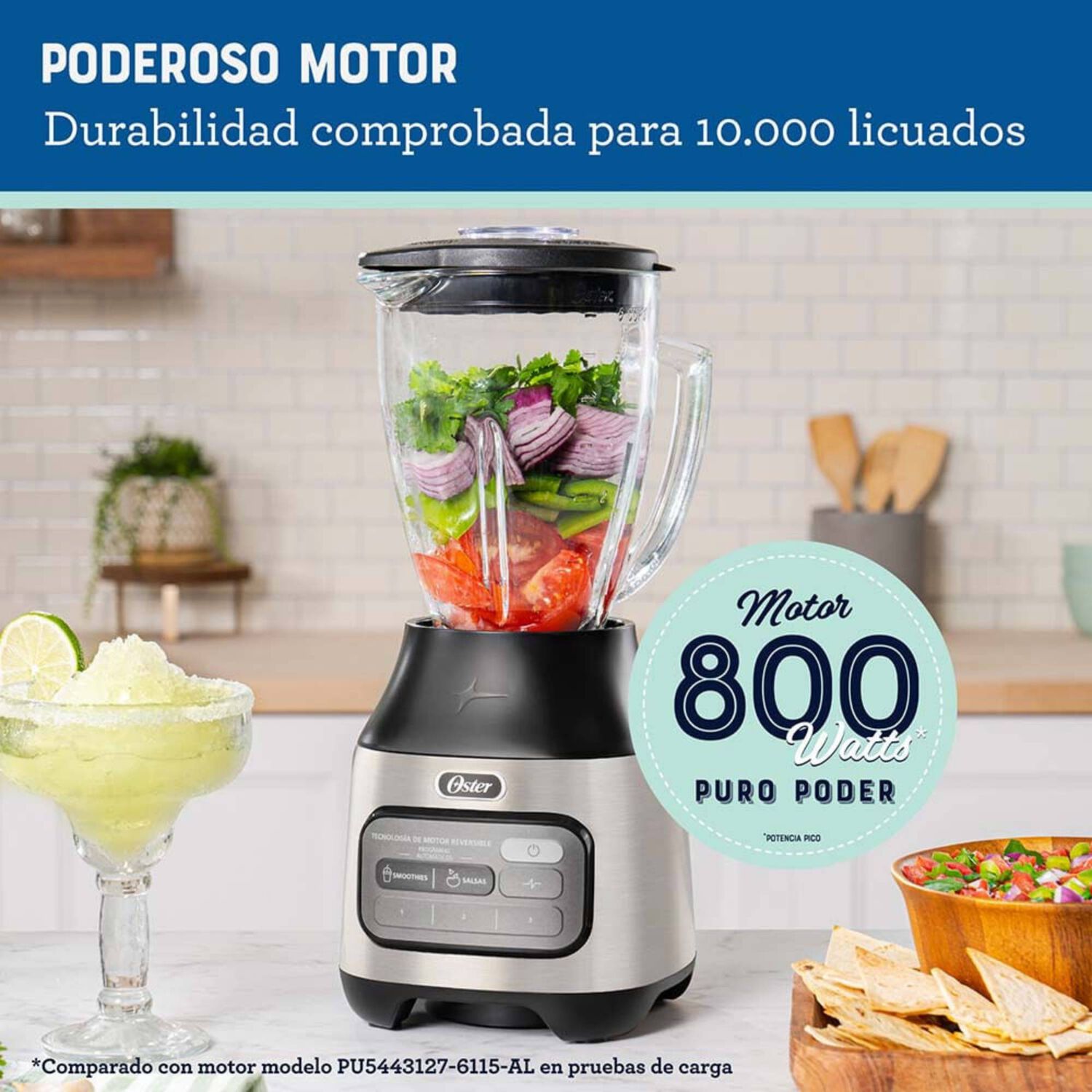 Licuadora Oster Con Tecnolog&iacute;a Reversible, 2 Programas Autom&aacute;ticos Y 3 Velocidades M&aacute;s Pulso image number 5.0