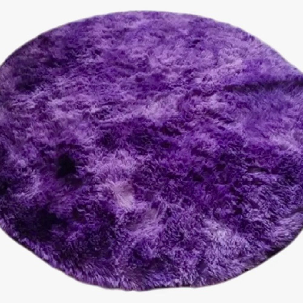 Alfombra Redonda Peluda Morada image number 0.0