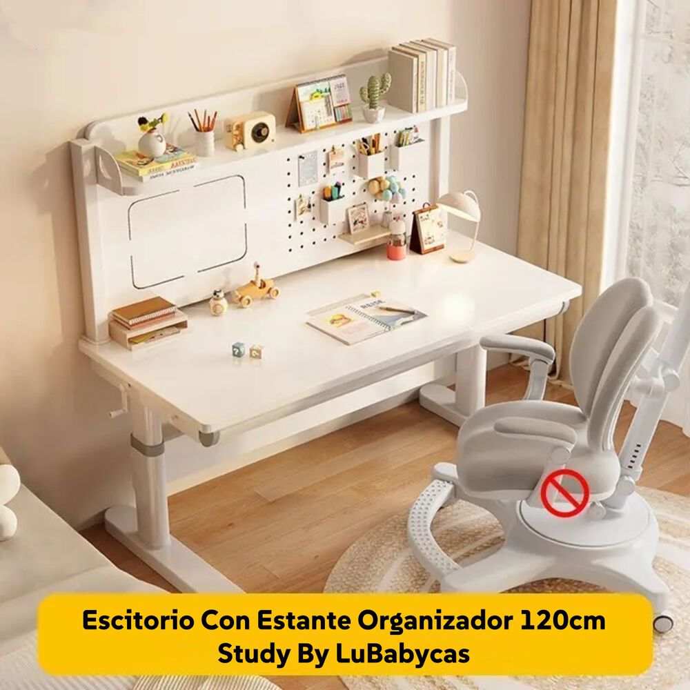Escritorio Infantil Con Estante Organizador 120cm Lubabycas image number 1.0