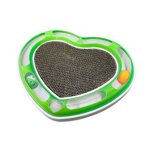 Juguete Interactivo Rascador + Pelota Gatos Forma Corazon Verde