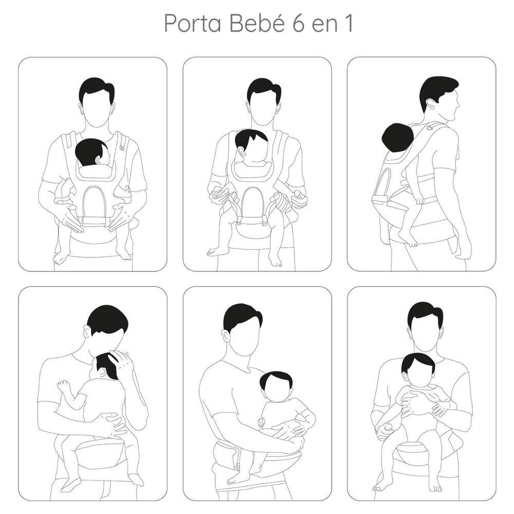 Porta Bebe Arn&eacute;s Con Asiento Cuidados Cadera Hip Seat Gris image number 8.0