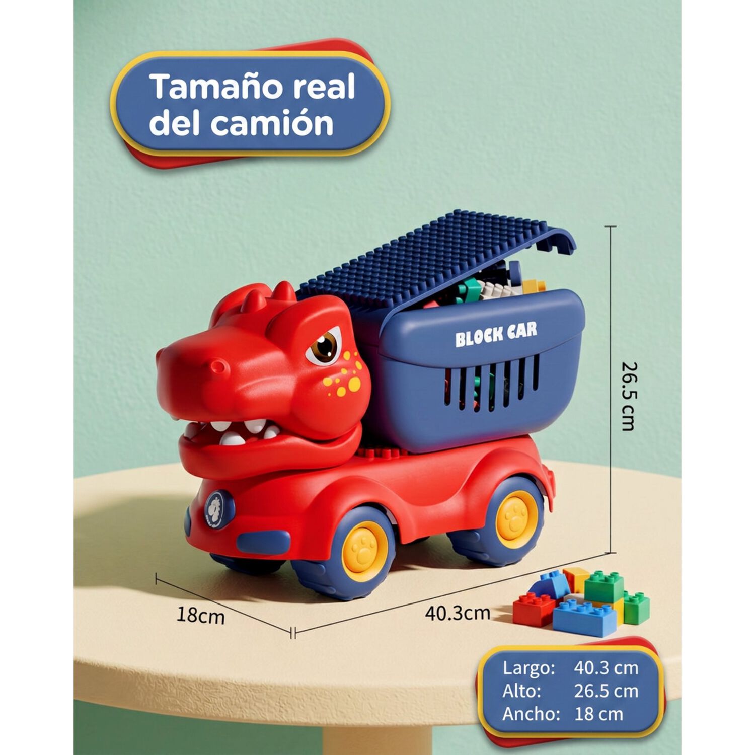 Cami&oacute;n Juguete Dinosaurio Con Bloques Did&aacute;cticos Para Ni&ntilde;os image number 14.0