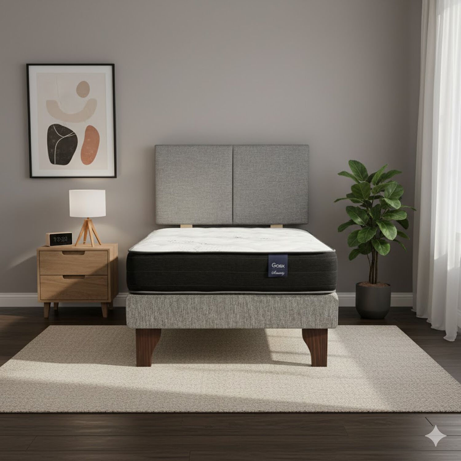 Cama Europea 1.5 Plaza 190 Respaldo Everest image number 0.0