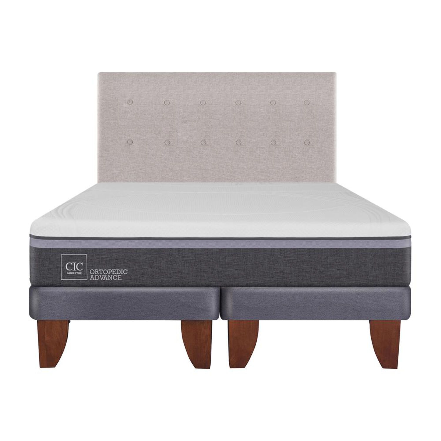 Cama Europea Cic Ortopedic Advance / 2 Plazas / Base Dividida + Respaldo image number 0.0