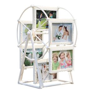 Porta Retrato Giratorio 12 Fotos Blanco Decoración Elegante