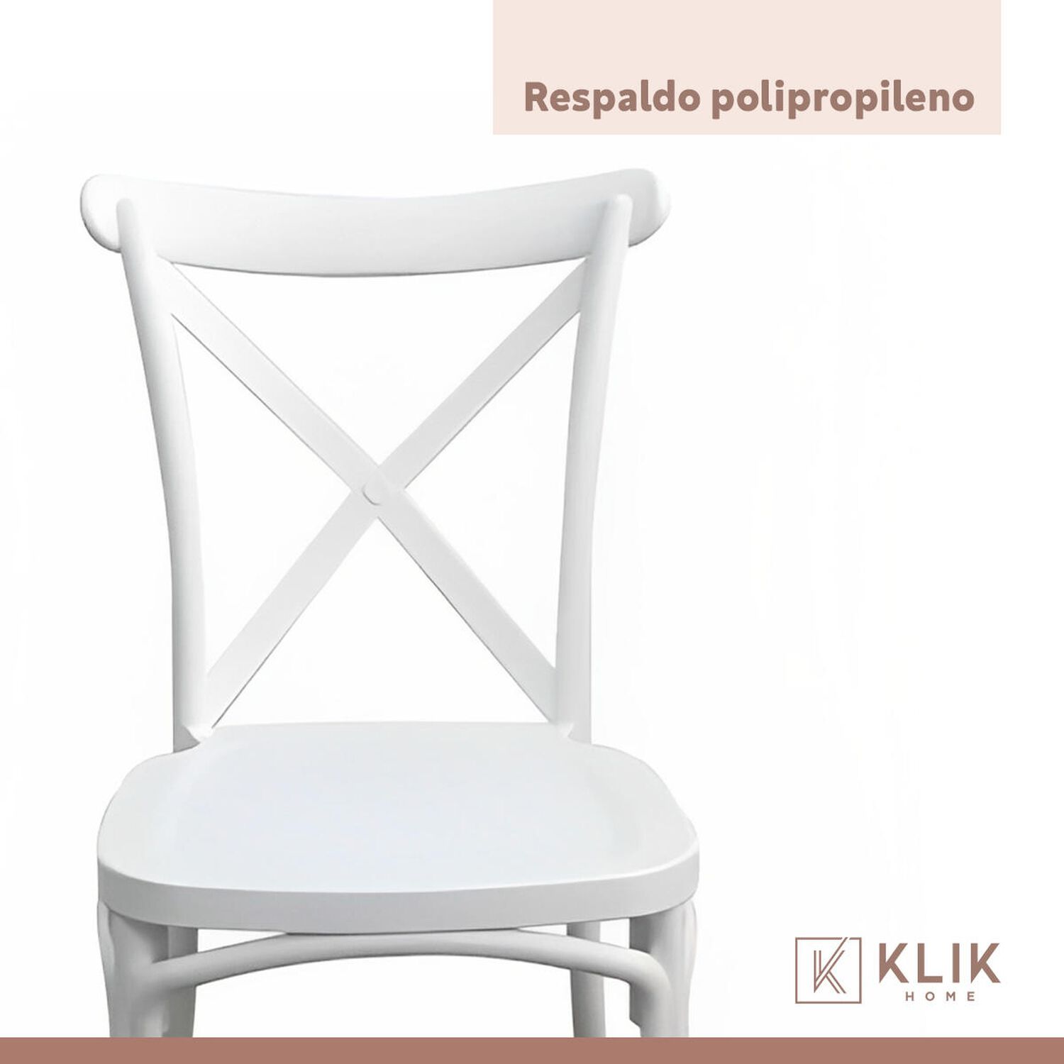 Comedor Eames 80cm Redonda Blanca + 4 Sillas Crossback Danubio Blancas image number 6.0