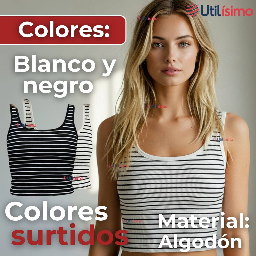 Camiseta Rayas 100% Algodón Básica Lisa Elástica Mujer Colores Surtidos image number 1.0